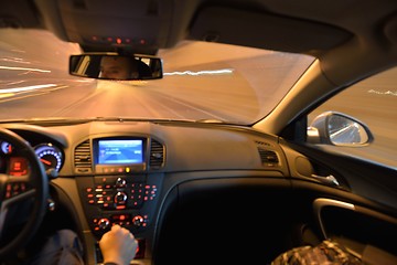 Image showing night car driving