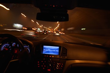 Image showing night car driving