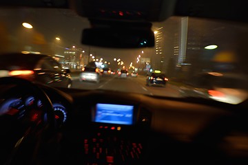 Image showing night car driving