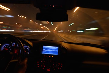 Image showing night car driving