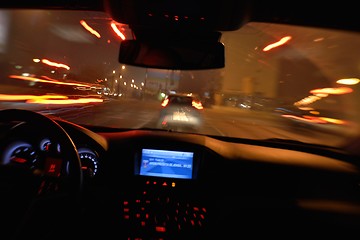 Image showing night car driving