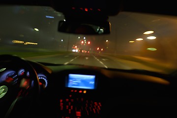 Image showing night car driving