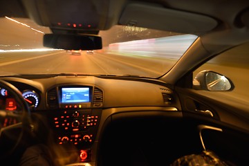 Image showing night car driving