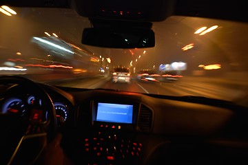 Image showing night car driving