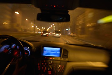 Image showing night car driving