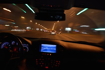 Image showing night car driving