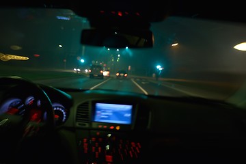 Image showing night car driving