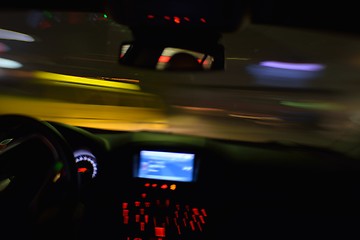 Image showing night car driving