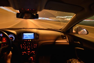 Image showing night car driving