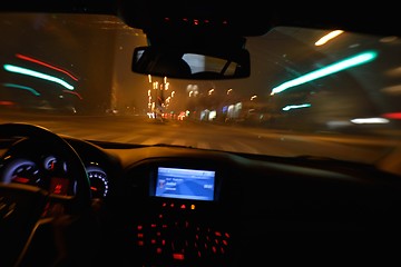 Image showing night car driving