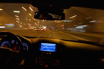 Image showing night car driving