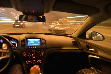 Image showing night car driving