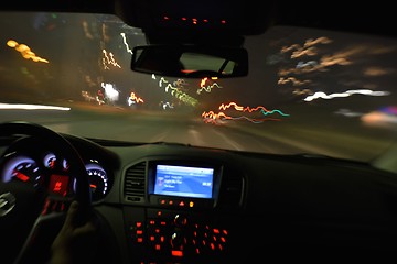 Image showing night car driving