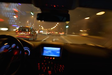 Image showing night car driving