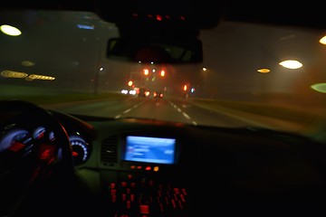 Image showing night car driving