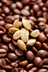 Image showing coffee beans with cardamom