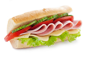 Image showing sandwich with meat and vegetables