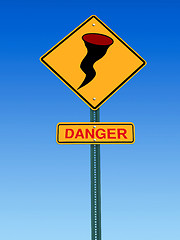 Image showing hurricane danger warning  sign