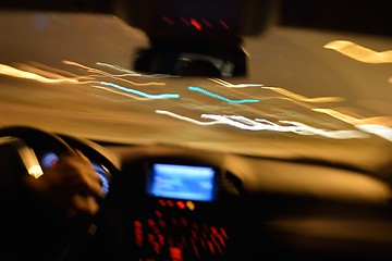 Image showing night car driving