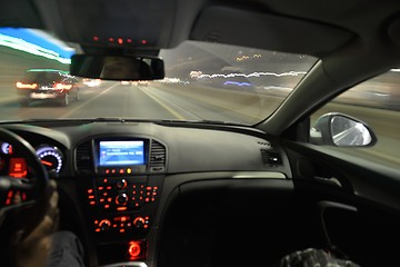 Image showing night car driving