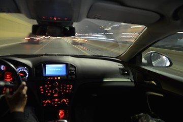 Image showing night car driving