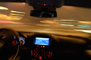 Image showing night car driving