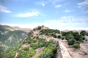 Image showing Israeli landscape with castle and sky