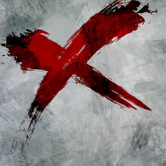 Image showing grunge red cross