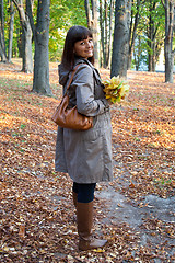 Image showing woman in autumn park 