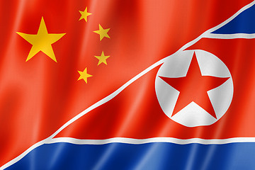 Image showing China and north korea flag