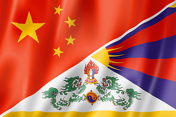 Image showing China and Tibet flag