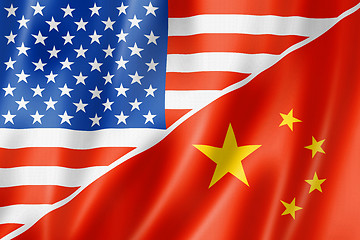 Image showing USA and China flag