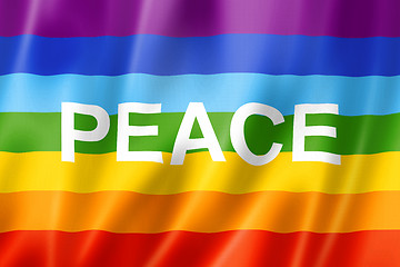 Image showing Rainbow peace flag