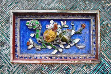 Image showing Mosaic wall in Citadel,Hue Vietnam