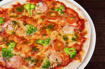 Image showing seafood pizza