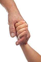 Image showing Elderly and young hands