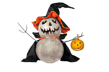 Image showing Halloween pumpkin with black hat