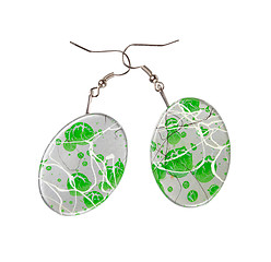 Image showing Oval-shaped earrings with abstract pattern