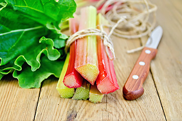 Image showing Rhubarb with a coil of rope on board