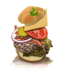 Image showing Ingredients Of Hamburger 