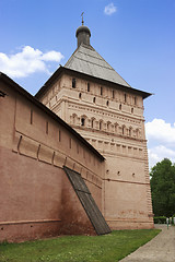 Image showing Tower of fortress wall in the city of Suzdal