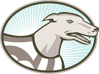 Image showing Greyhound Dog Head Retro