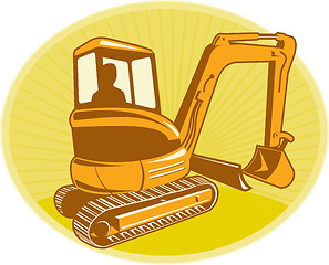 Image showing Mechanical Digger Excavator Retro