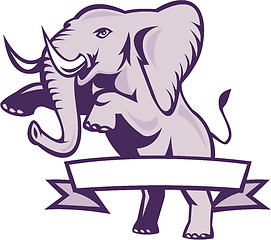 Image showing Elephant Prancing Ribbon Scroll