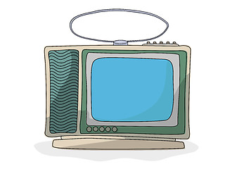 Image showing Retro cartoon  tv set