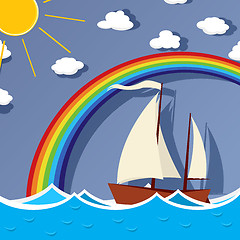 Image showing Sailing background card