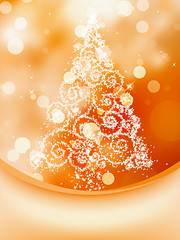 Image showing Christmas Tree on bokeh, Greeting Card. EPS 8