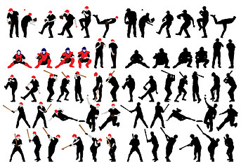 Image showing baseball silhouette set