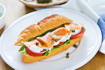 Image showing Salmon sandwich 