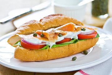 Image showing Salmon sandwich 